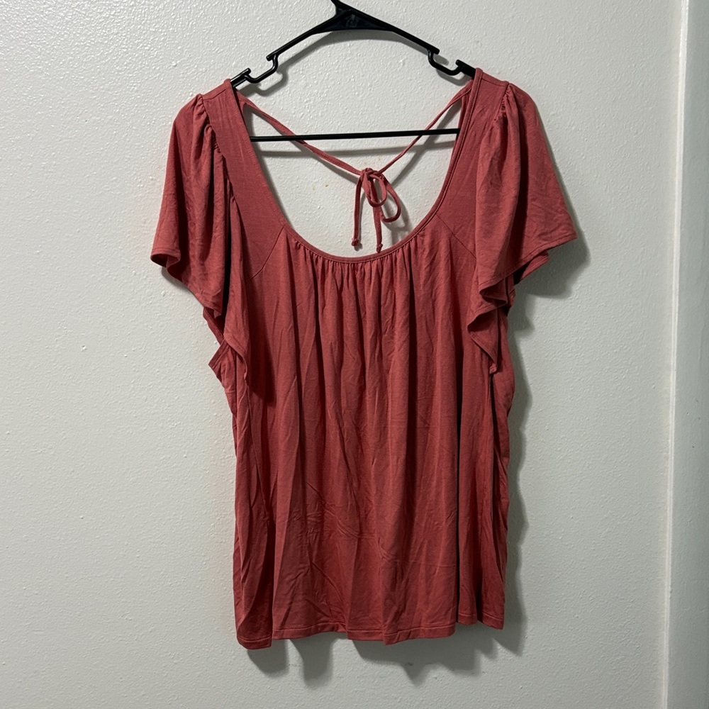 GAP Women's Terracotta Blouse with Tie-Back